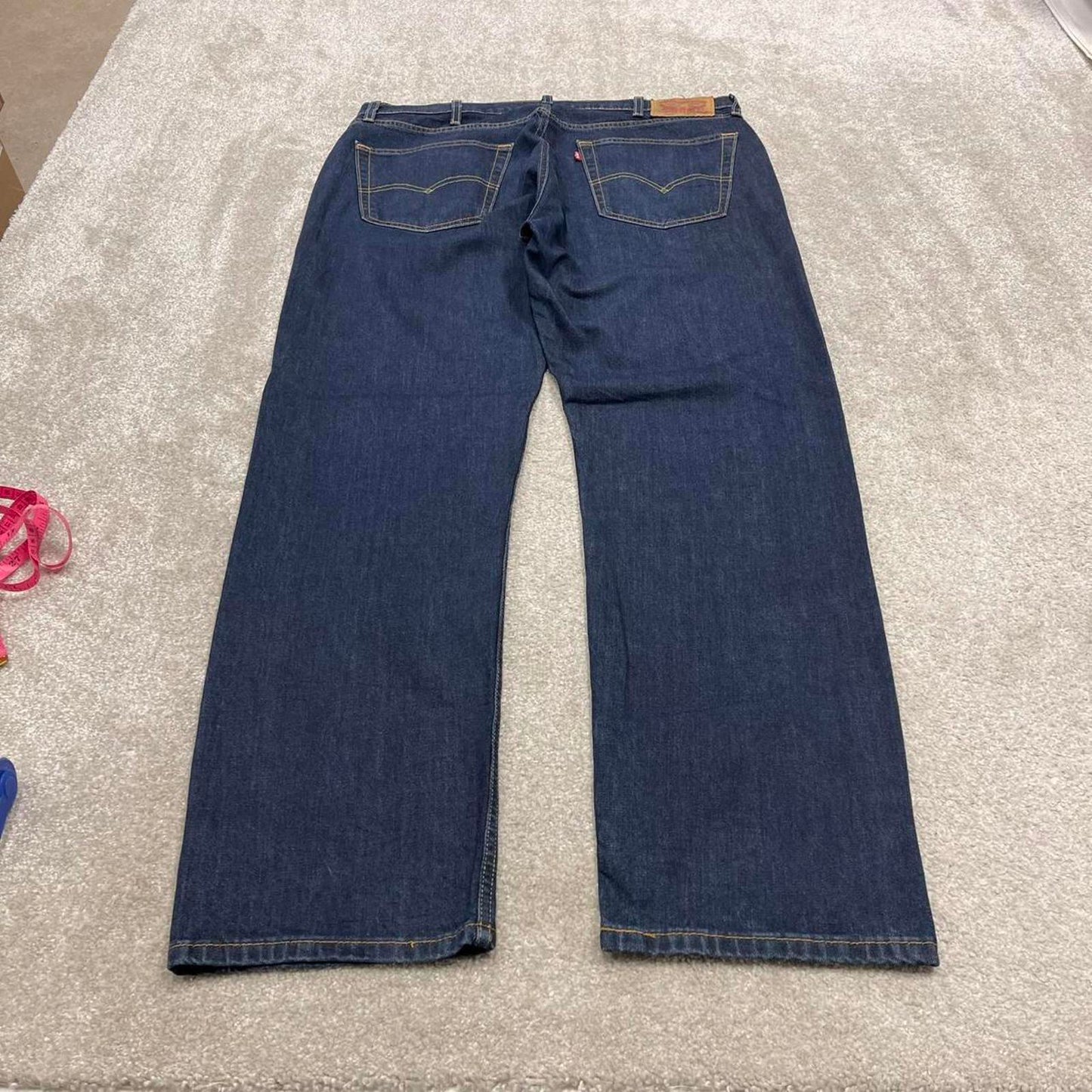 Levis 505 jeans y2k 90s style W38L32 red tab logo 5 pocket blue denim pants skater