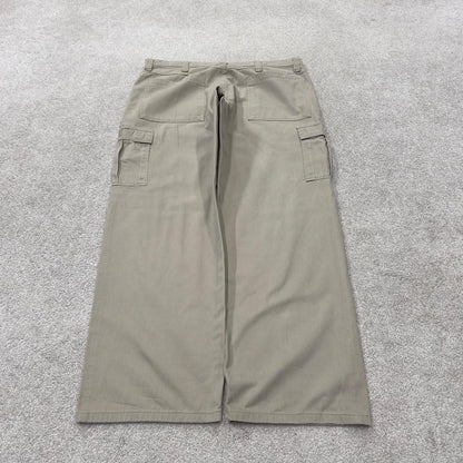 Baggy Wrangler cargo pants y2k beige Wide leg 2000s style skater work pants