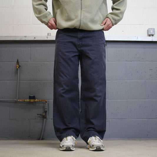 Y2K Dickies chino work pants faded navy Loose flex chino style skate trousers
