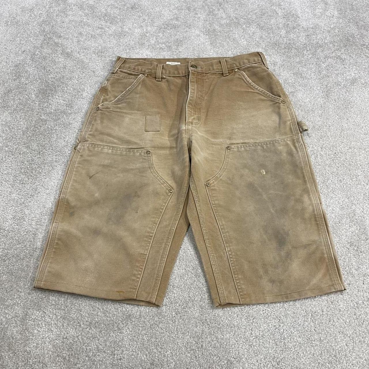 Carhartt carpenter shorts double knee tan Long canvas skater style cargo work jorts