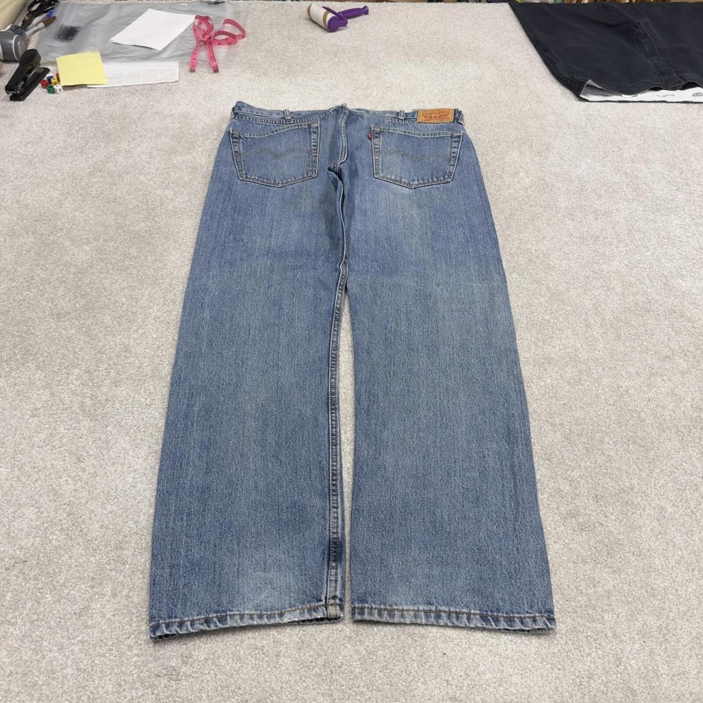 Y2K Levi’s 505 jeans blue Straight leg denim pants red tab logo
