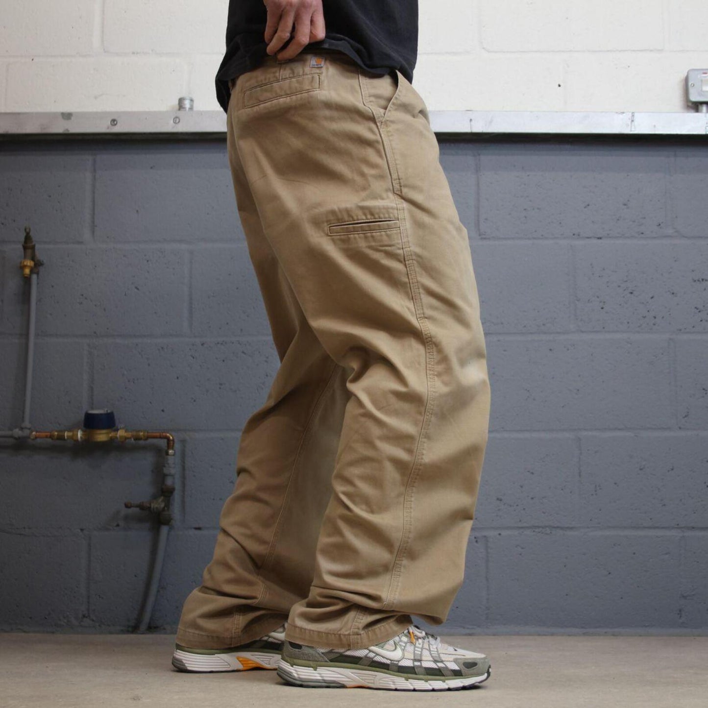 Carhartt carpenter pants relaxed fit tan Loose skate style cargo work trousers