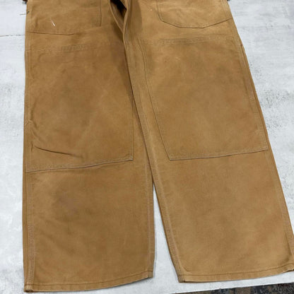 Vintage Carhartt dungarees W48L32 mens canvas overalls tan utility worker