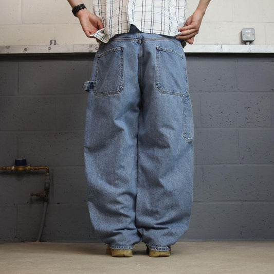 Calvin Klein baggy denim carpenter jeans y2k W38L30 blue Wide leg workwear skater style cargos