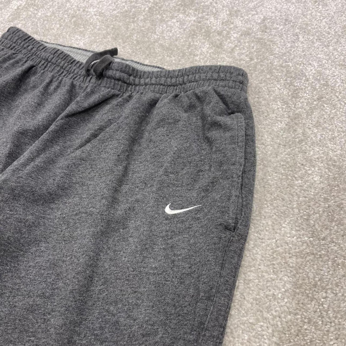 Y2k Nike baggy sweatpants joggers grey Large Loose Swoosh logo tracksuit bottoms
