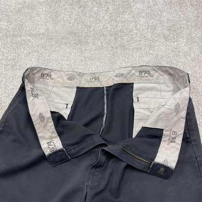 Y2K Dickies 874 work pants faded black Loose original fit chino style skate trousers