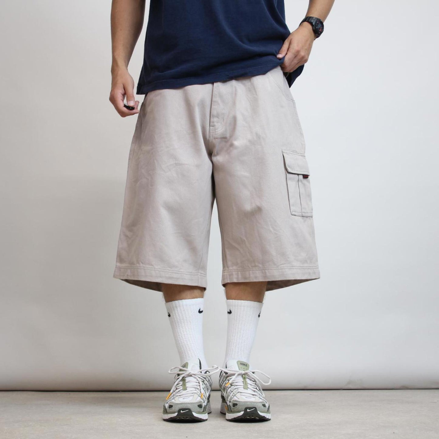 Baggy FUBU carpenter jorts W36 wide leg 90s style denim skater Y2K