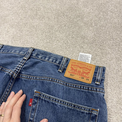 Levi’s 550 jeans Y2K blue denim loose leg 2000s style pants red tab logo