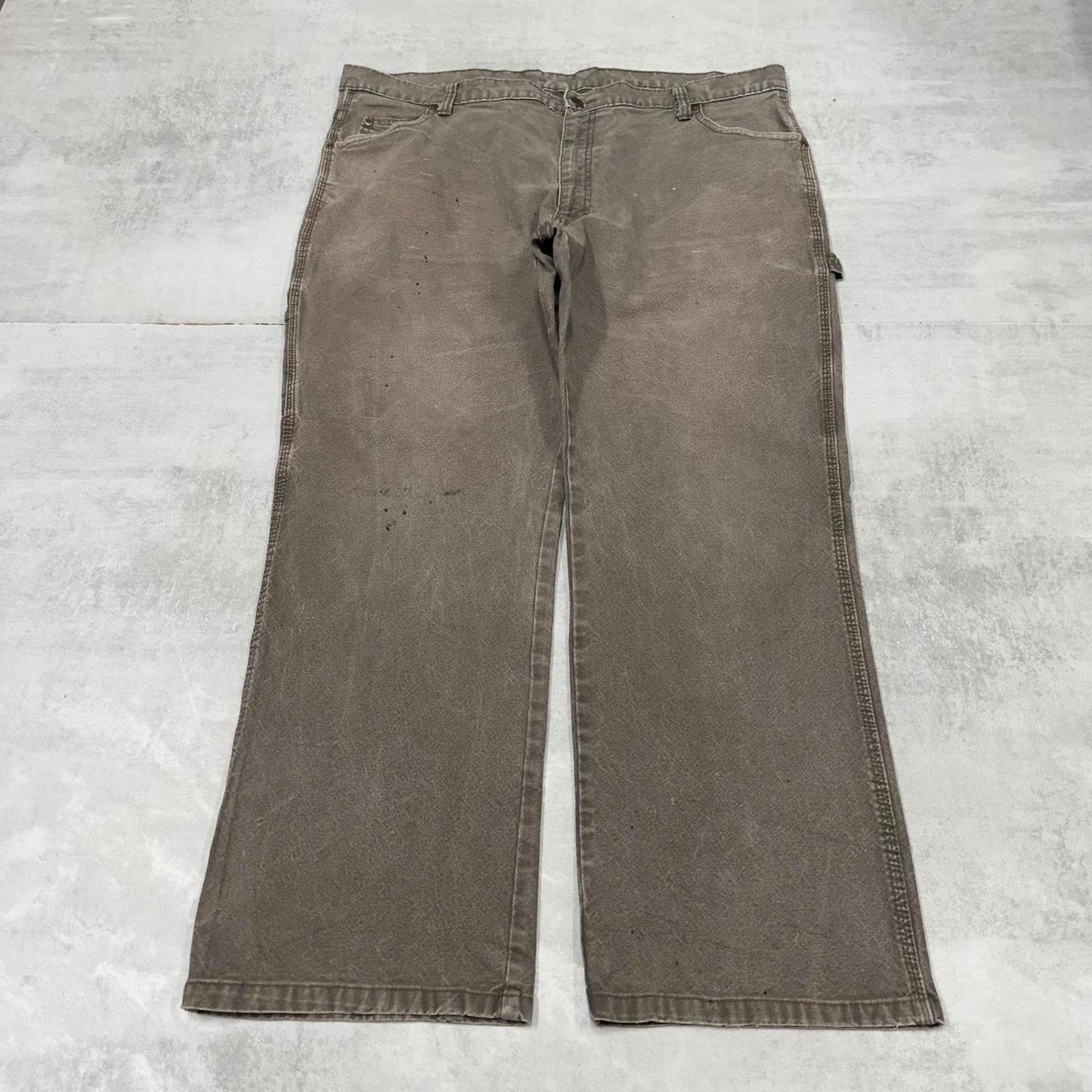 Baggy Dickies carpenter jeans W40L28 khaki brown denim 90s style canvas cargos