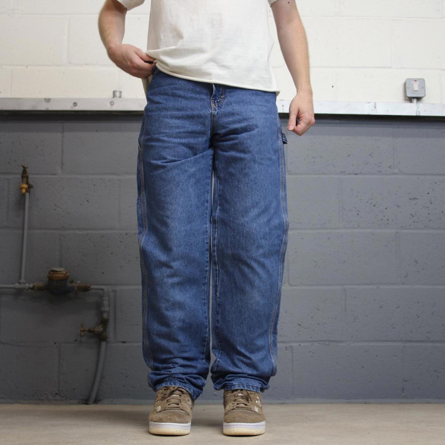 Loose Dickies carpenter jeans 10T W28L36 blue denim 90s style skater trousers