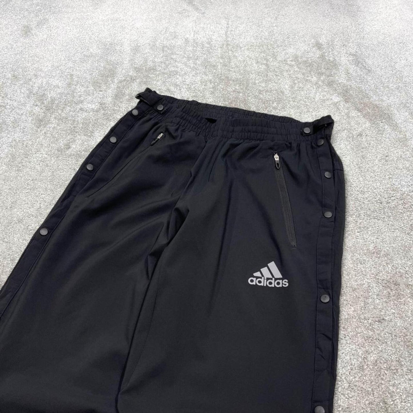 Y2k Adidas Running tracksuit bottoms black