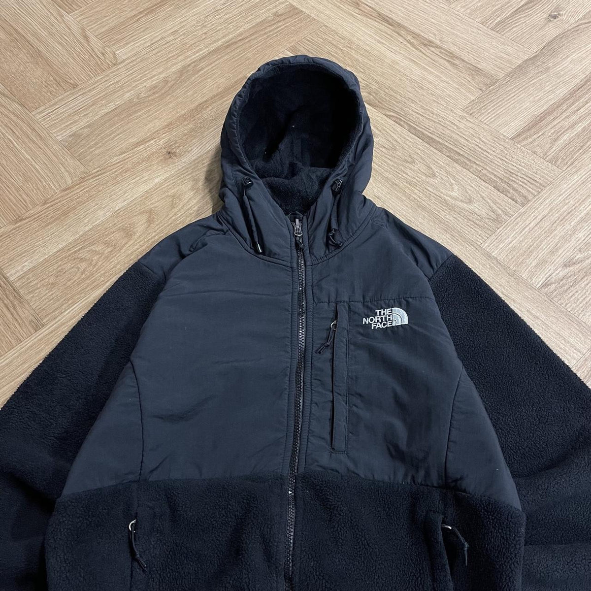 North Face Denali fleece Women's TNF full zip black paneled autumn technical hooded Polartec fleece