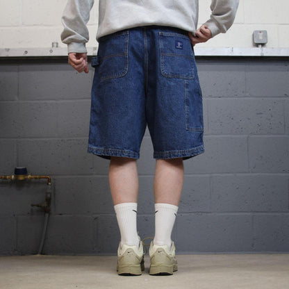 Baggy denim cargo shorts carpenter blue RK Brand loose skater style summer jorts