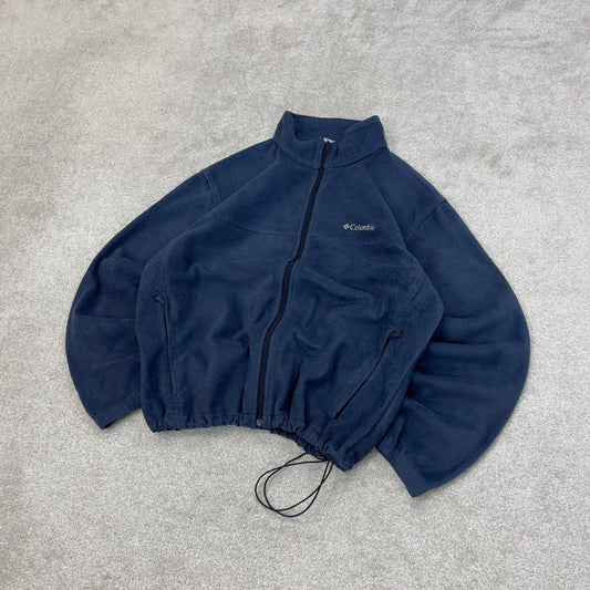 Navy Columbia technical full zip fleece 4XL y2k style autumn adjustable waist