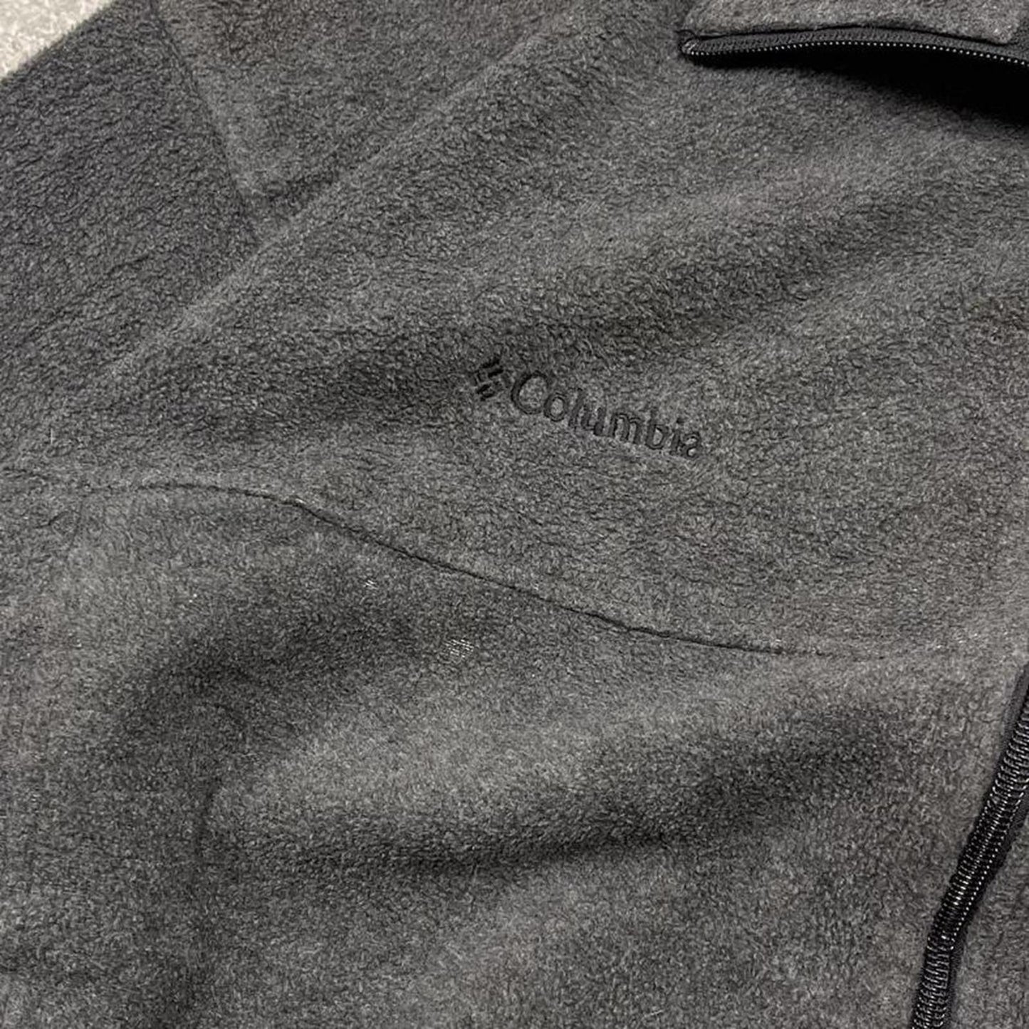 Y2K Columbia technical fleece grey XXL Full zip up boxy fit fleece adjustable toggle waist
