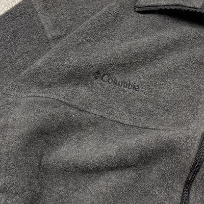Y2K Columbia technical fleece grey XXL Full zip up boxy fit fleece adjustable toggle waist