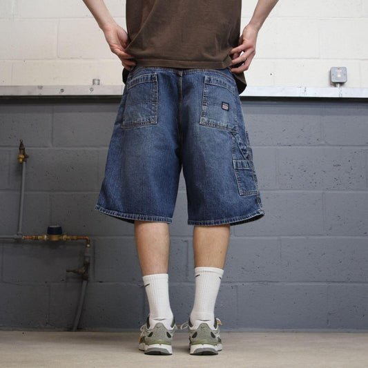 Y2k baggy carpenter shorts blue W38 Arizona Jean Company loose wide leg denim jorts