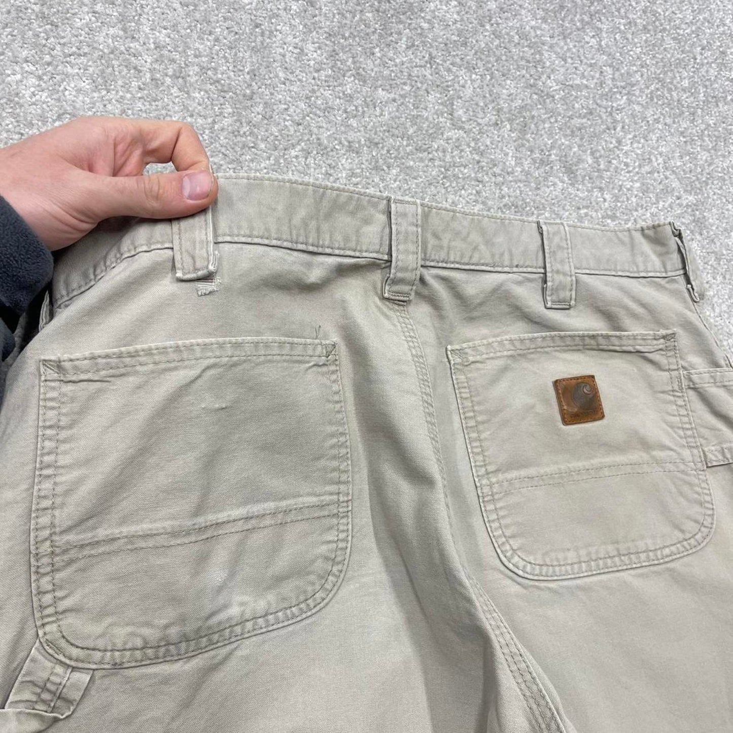 Y2K baggy fit Carhartt work pants wide leg beige Loose skater cargo carpenter trousers