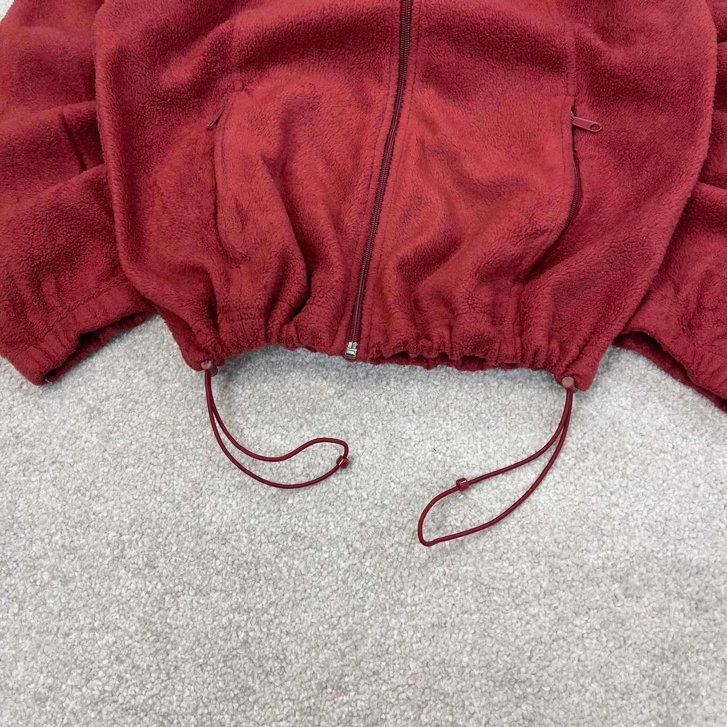 Red Womens Columbia technical full zip fleece Medium y2k style autumn