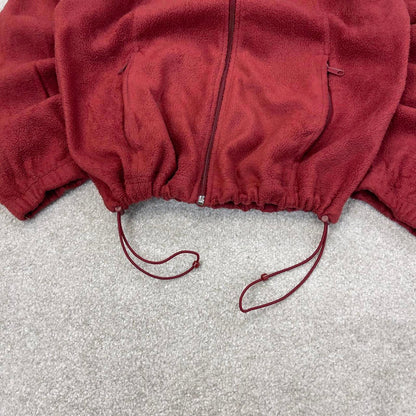 Red Womens Columbia technical full zip fleece Medium y2k style autumn