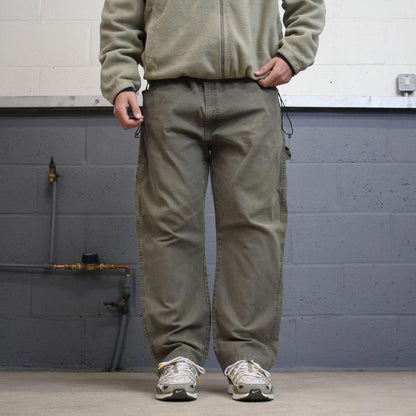 Dickies carpenter skater jeans W40L29 90s skate style green thick canvas cargos