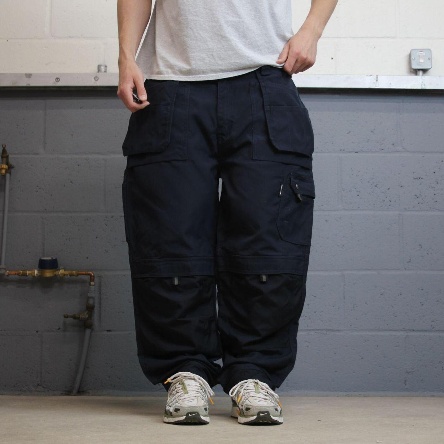 Dickies cargo work pants navy Loose straight leg utility trousers