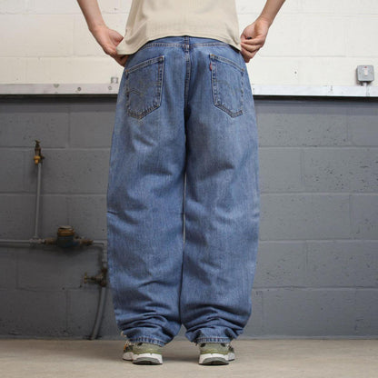 Baggy Levis 550 jeans W38 L34 blue loose 90s relaxed style skater jeans red tab logo