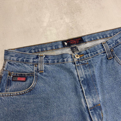 Baggy Polo Assn carpenter jorts W38 wide leg denim 90s style cargo skater shorts