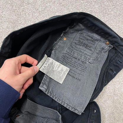 Vintage Y2k Levi's 517 jeans black 90s casual denim pants red tab logo UK made