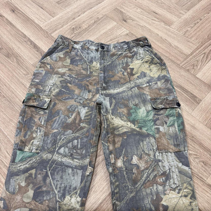 Vintage baggy camo cargo hunting pants Loose leg redhead camouflage utility combat trousers
