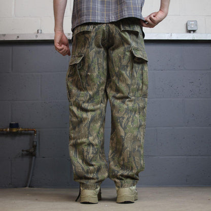 USA camo cargo pants Y2K Small green Thick Smokey Branch camouflage hunting utility trousers