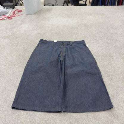 Extra baggy denim shorts carpenter blue Long leg skater style surf cargo jorts