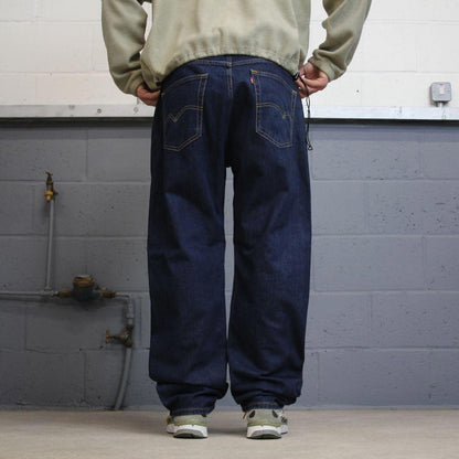 Levis 505 jeans y2k 90s style W38L32 red tab logo 5 pocket blue denim pants skater