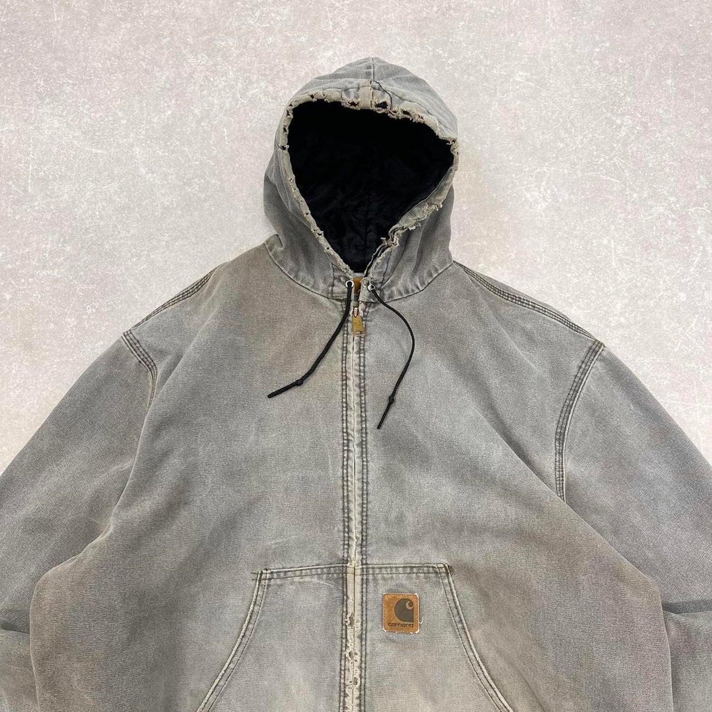 Vintage brown Carhartt hooded active jacket 2XL (fits XL) 90s style thick bomber