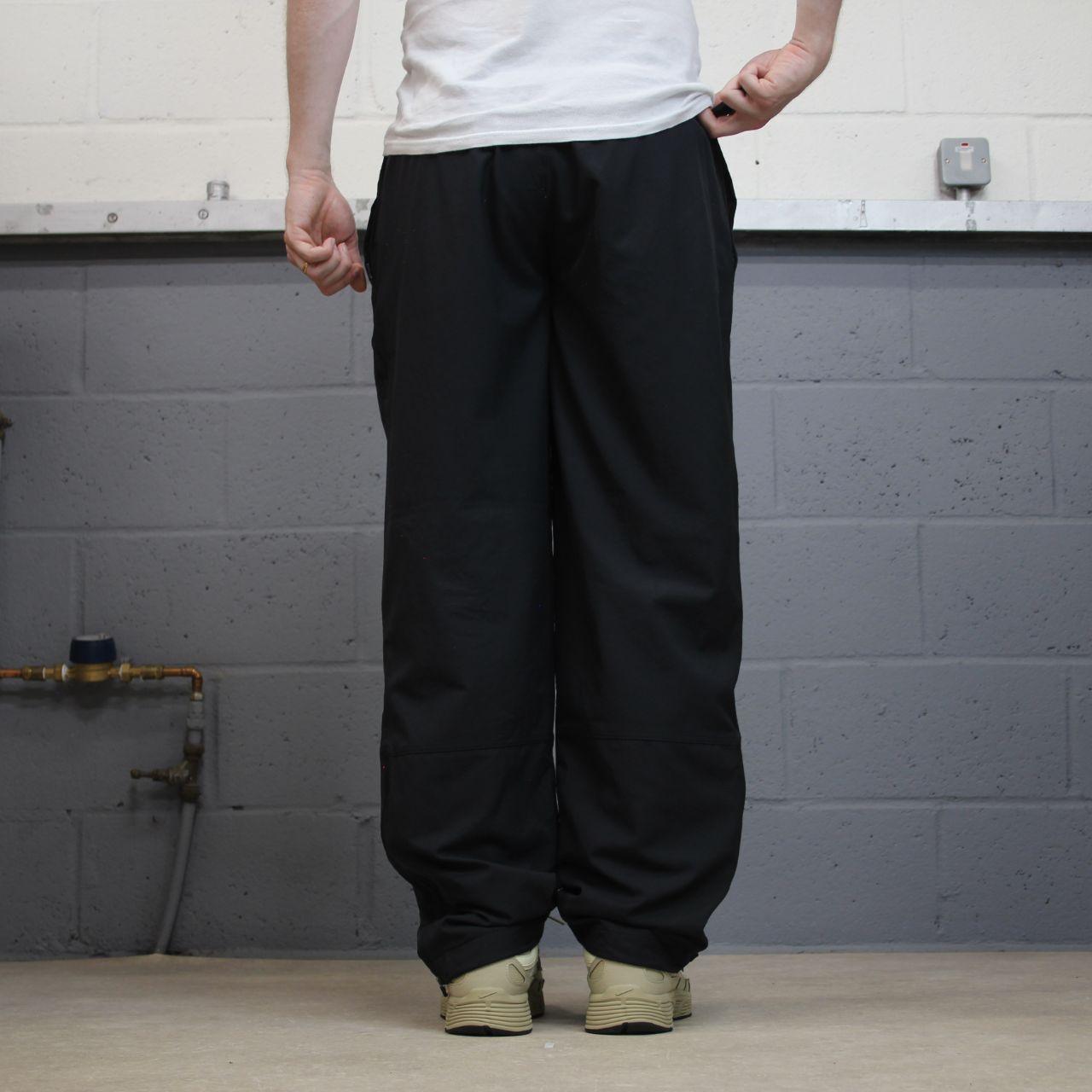 Y2K Nike tracksuit bottoms black Loose floaty mesh lined swoosh logo track pants
