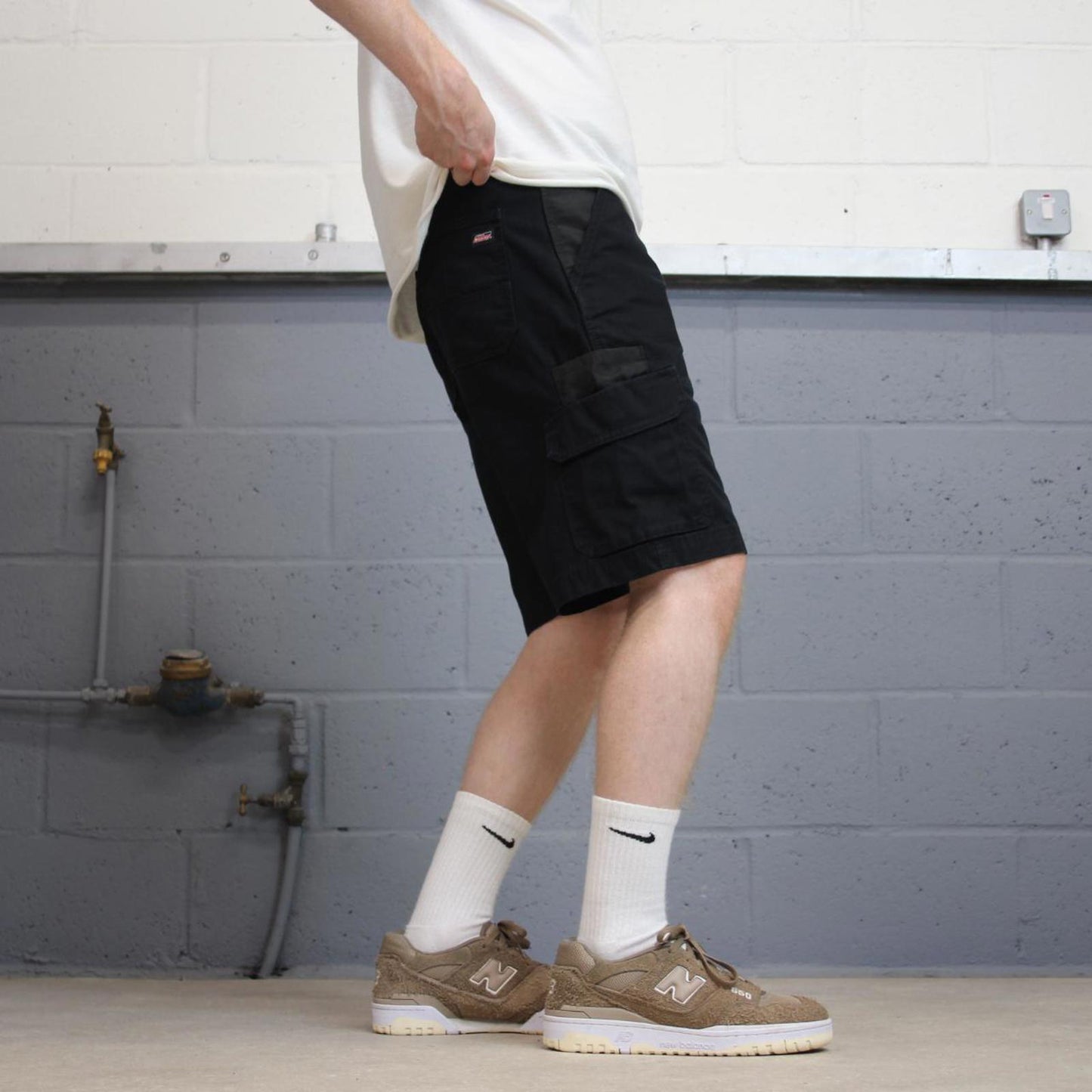 Dickies cargo shorts carpenter black summer canvas skate / work shorts festival