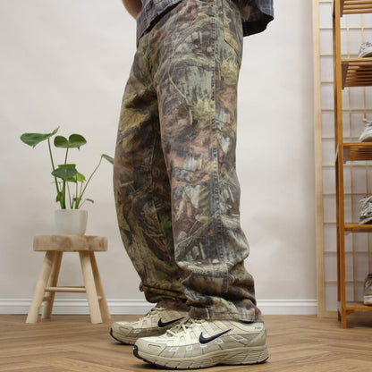 Vintage wrangler camo jeans Y2K Loose straight leg camouflage utility combat trousers