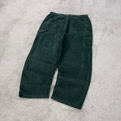 Green Venezia Jeans corduroy carpenter trousers W36L30 extra baggy cord pants 90s skate style