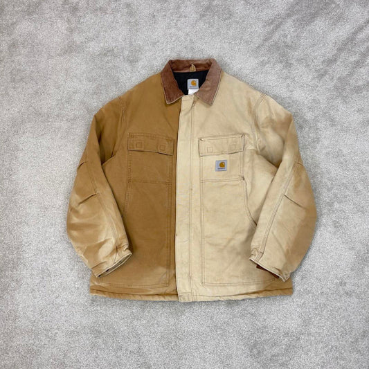 Hamilton brown Carhartt jacket XL - canvas arctic quilt lined chore coat collar