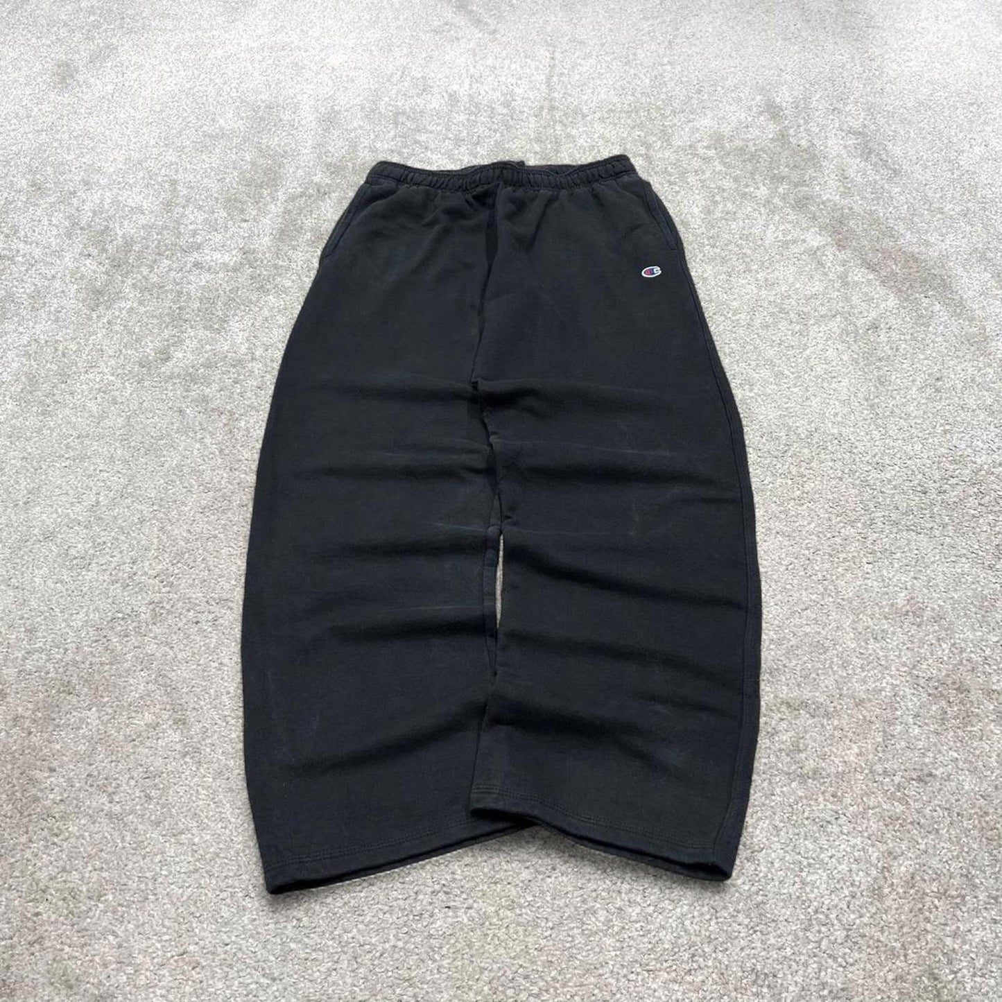 Vintage y2k Champion sweatpants joggers black Loose leg embroidered drawstring gym track pants