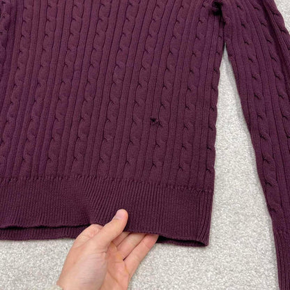 00s CHAPS knit sweater jumper embroidered L women's maroon knitted pull over y2k 90s style