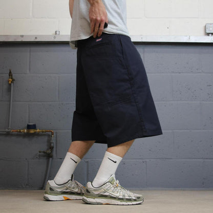 Dickies wide baggy shorts carpenter navy Twill chino skater style shorts wide loose leg