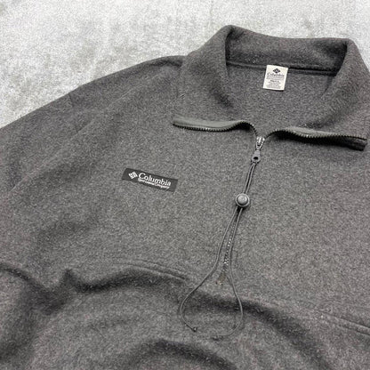 00s Columbia technical fleece L men's grey 1/4 zip up y2k style autumn pull over casual