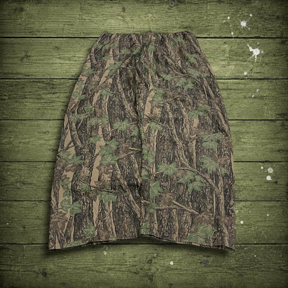 Baggy camo waterproof pants y2k khaki Wide leg rubber feel Rebark tree camouflage rain pants