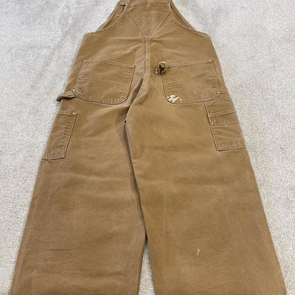 Vintage Carhartt dungarees tan brown overalls Bib & brace utility workwear farmer