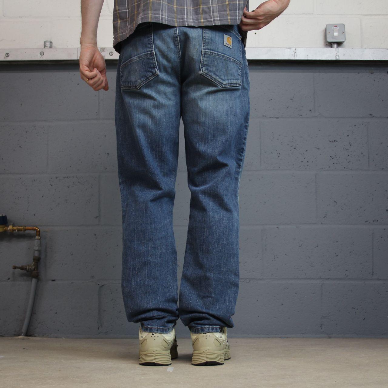 Vintage Carhartt jeans y2k relaxed blue denim Relaxed fit straight leg skater style workwear