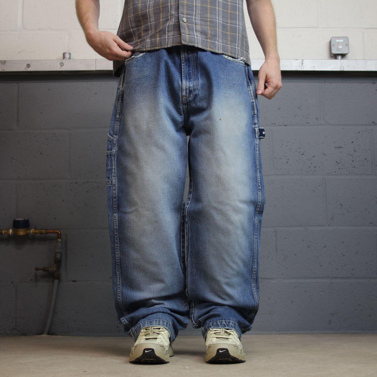 Y2K Phat Farm baggy carpenter jeans W36L31 blue denim Thick heavy denim skater style work pants