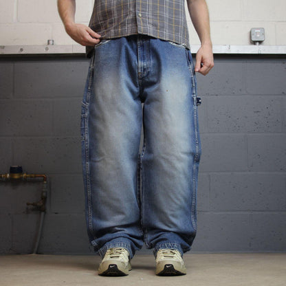 Y2K Phat Farm baggy carpenter jeans W36L31 blue denim Thick heavy denim skater style work pants