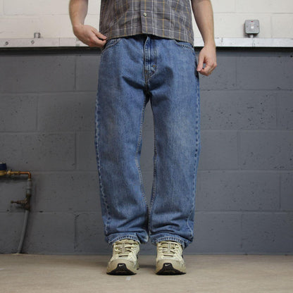 Levi’s 505 jeans Y2K blue denim Levi’s straight leg 2000s style pants red tab logo