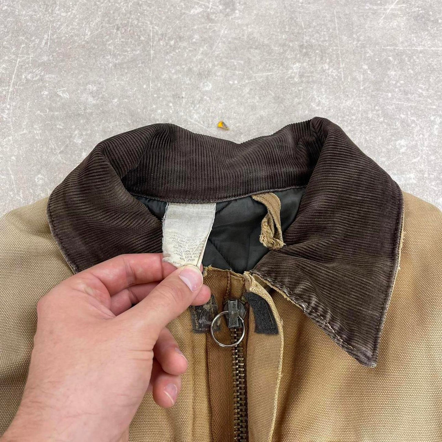 Vintage Carhartt jacket arctic chore coat XL tan distressed American canvas workwear streetwear